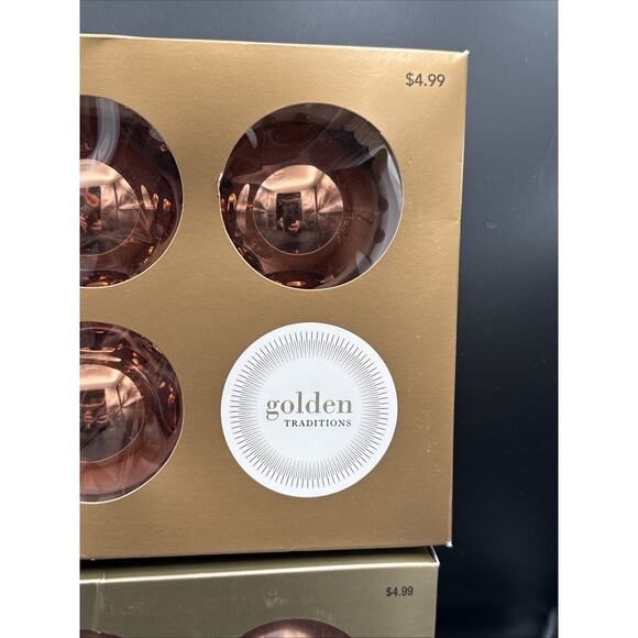 Vtg Martha Stewart Everyday Glass Christmas Ornaments Copper/gold Set of 16 - Picture 6 of 6